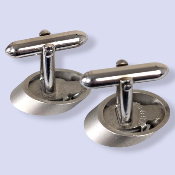 Vintage Swank Oval Onyx Cufflinks - Picture 4 of 5